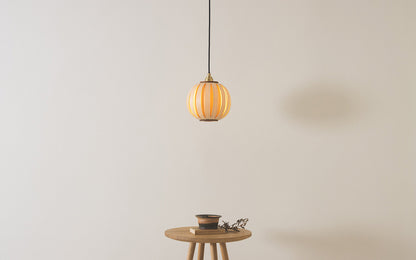 Urchin Globe Pendant - oak wood