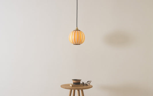 Urchin Globe Pendant - oak wood