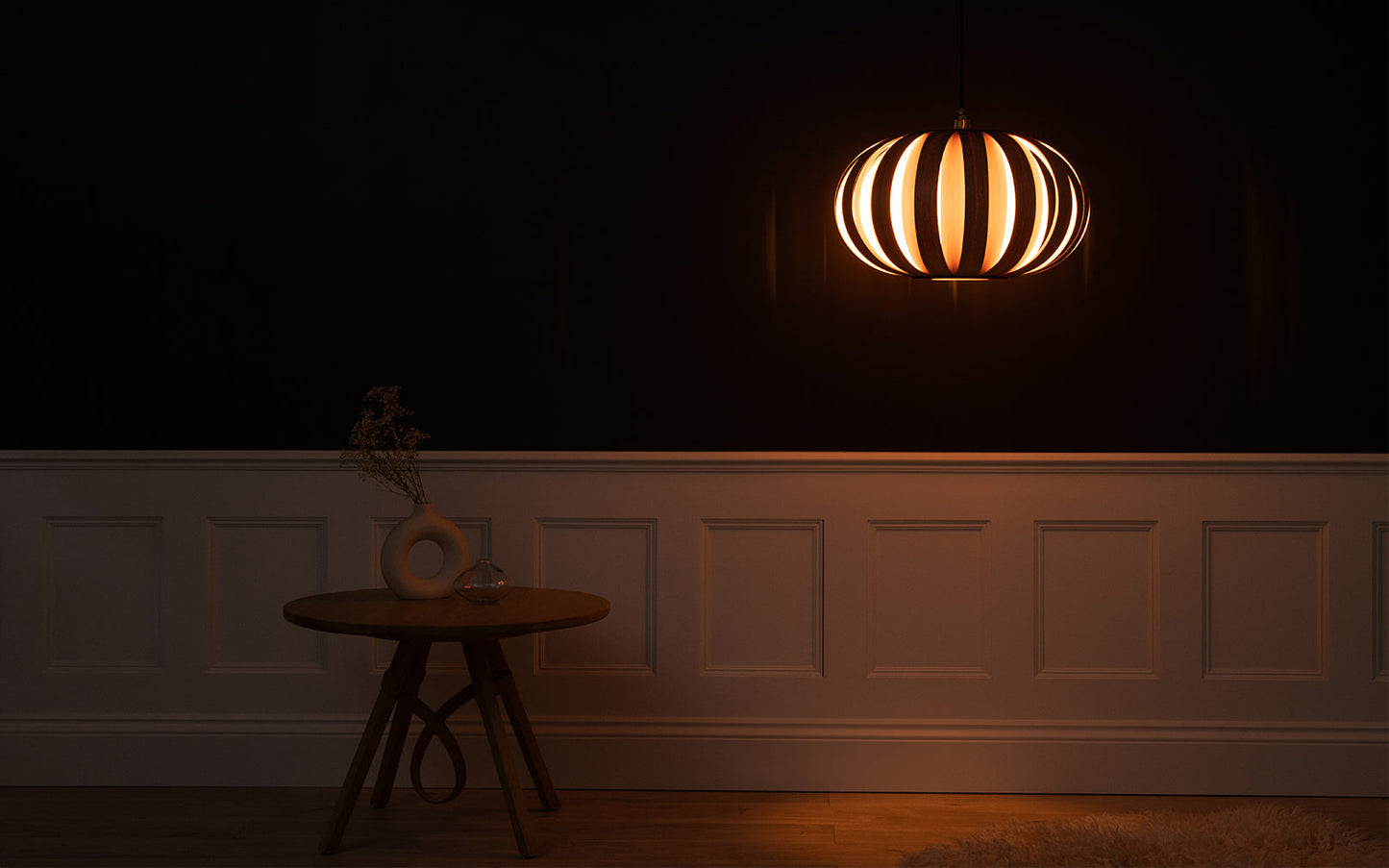 Urchin Pendant - oak wood