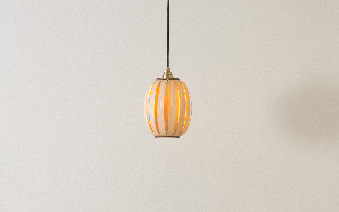 Urchin Oval Pendant - oak wood