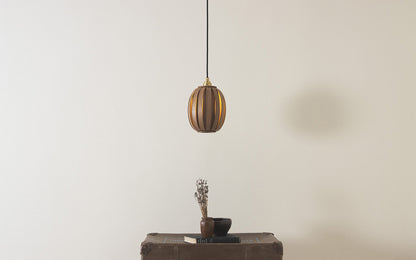 Urchin Oval Pendant - oak wood