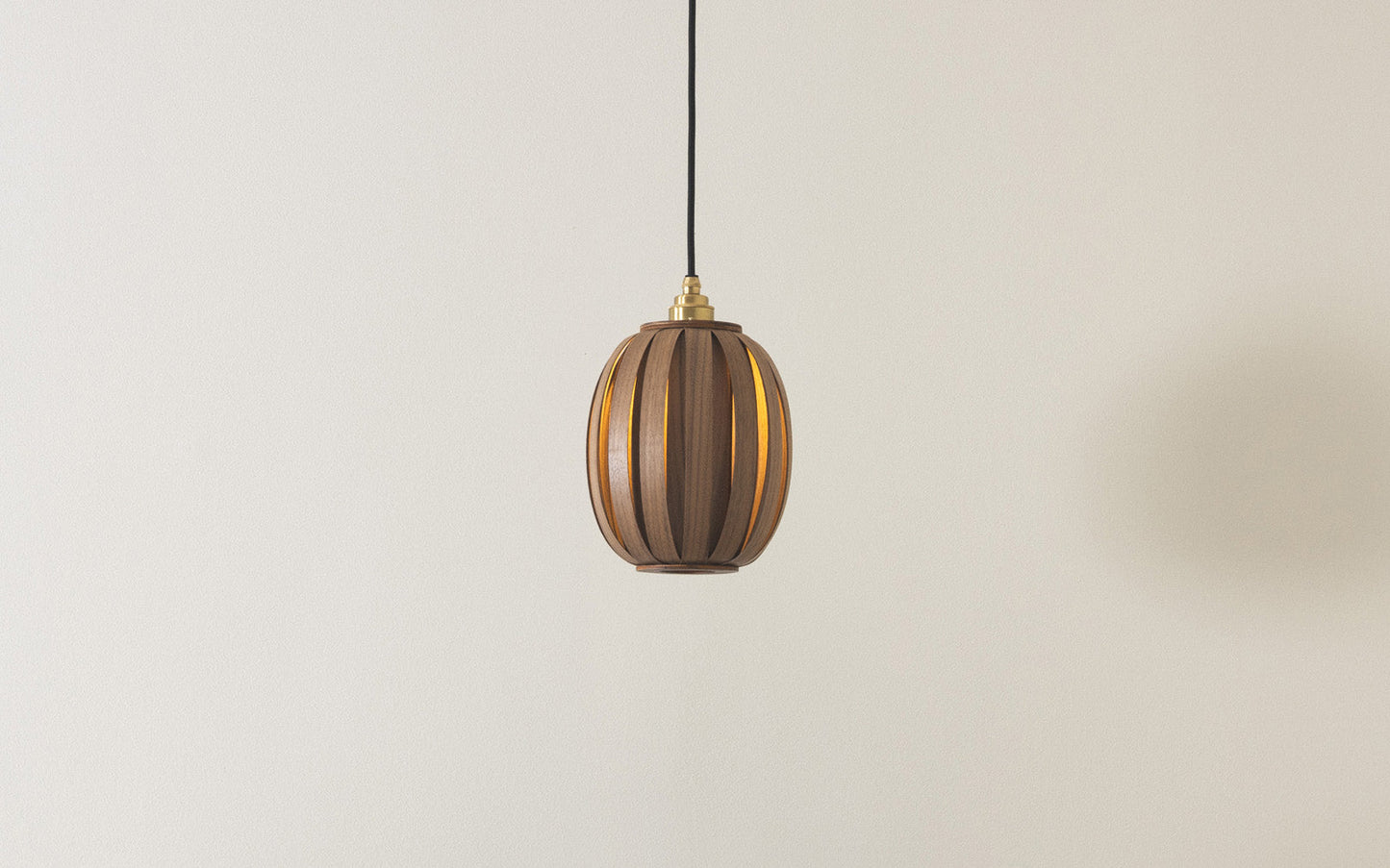 Urchin Oval Pendant - oak wood
