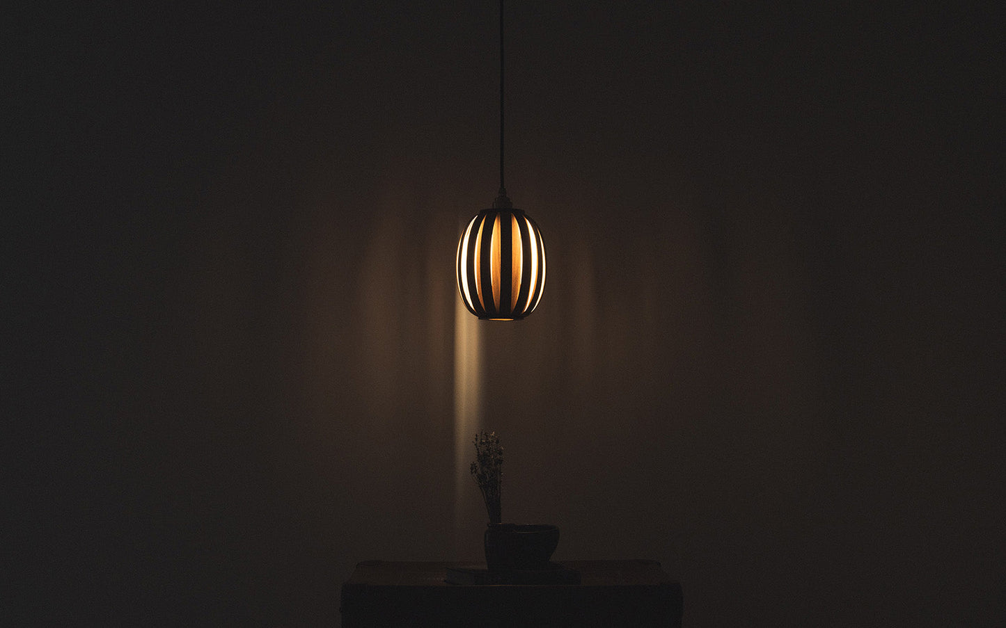 Urchin Oval Pendant - oak wood