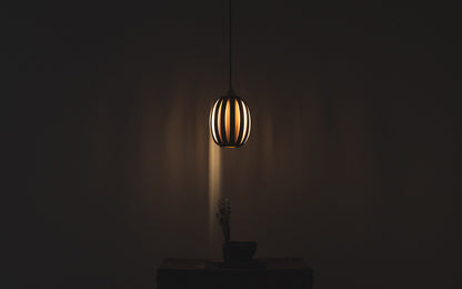 Urchin Oval Pendant - oak wood