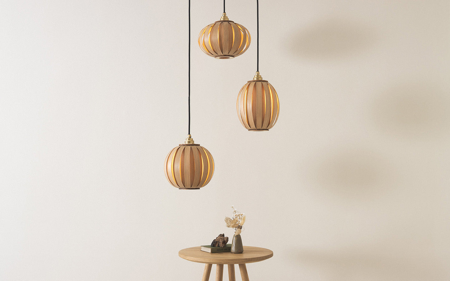 Urchin X-Small Range - Trio Cluster - oak wood