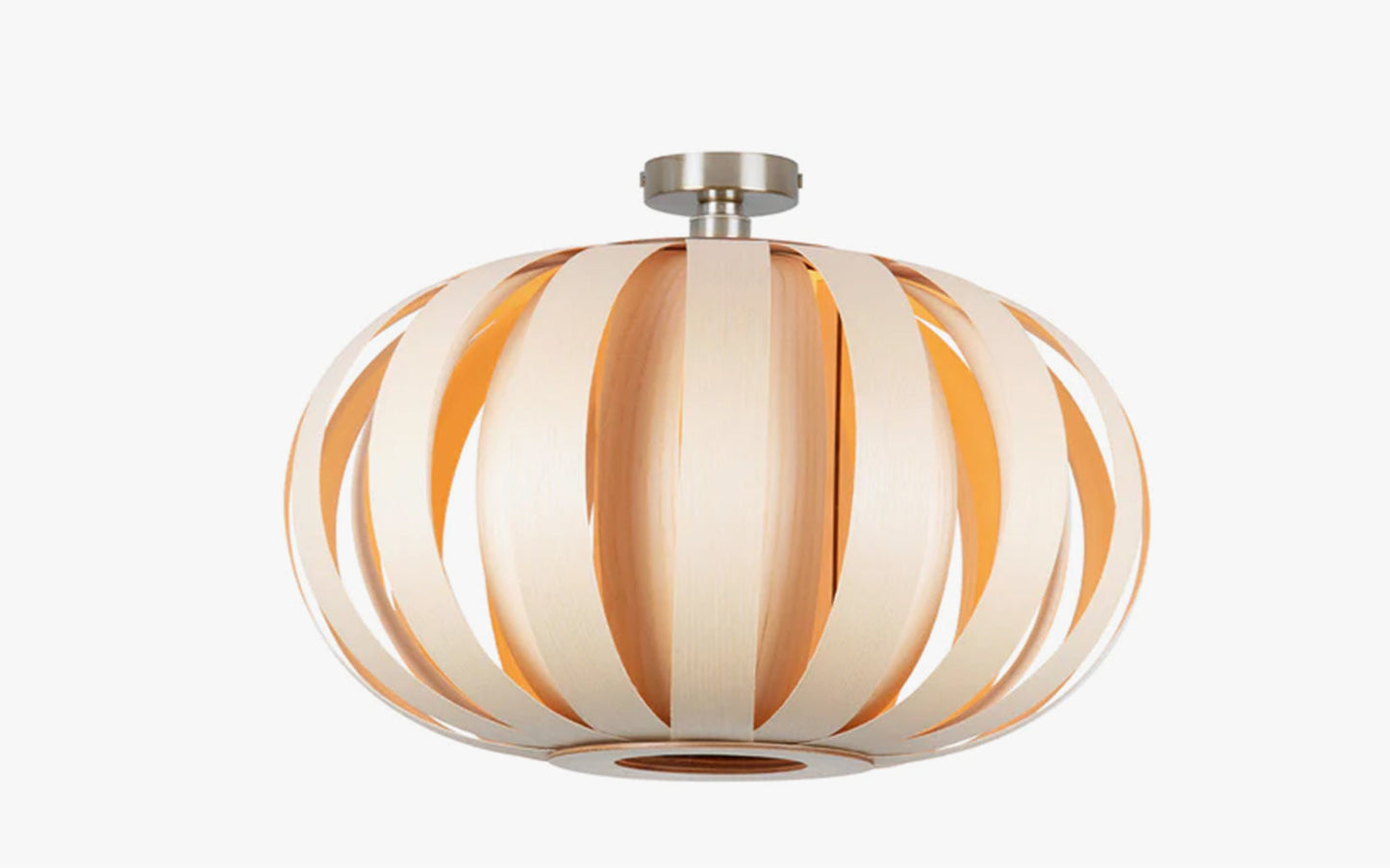 Urchin Flush Ceiling Light - oak wood