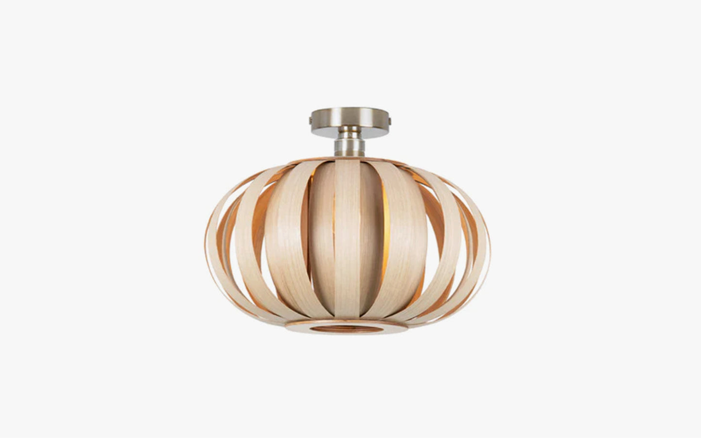 Urchin Small Flush Ceiling Light - oak wood