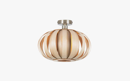 Urchin Small Flush Ceiling Light - oak wood