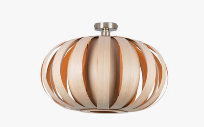 Urchin Flush Ceiling Light - oak wood