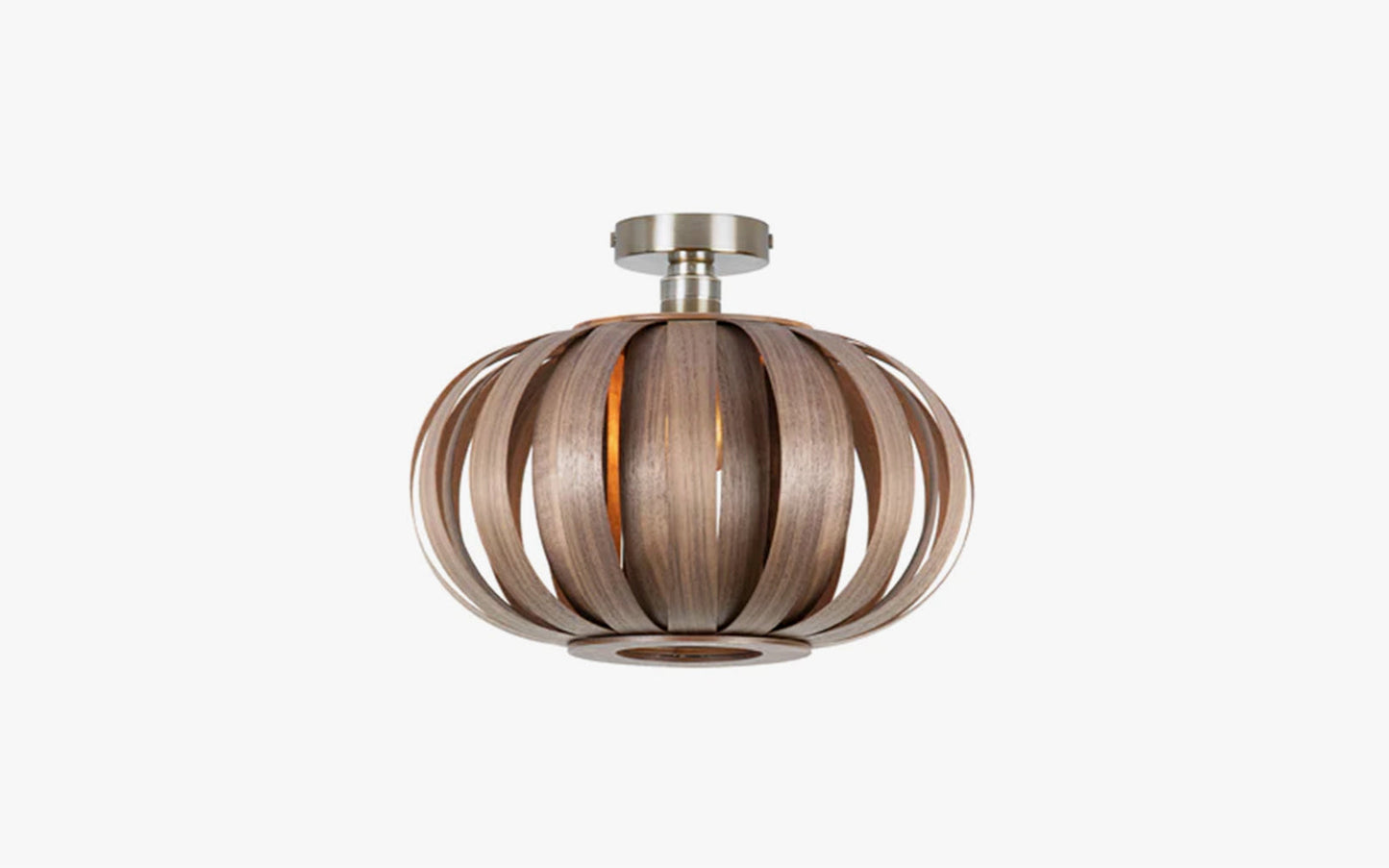 Urchin Small Flush Ceiling Light - oak wood