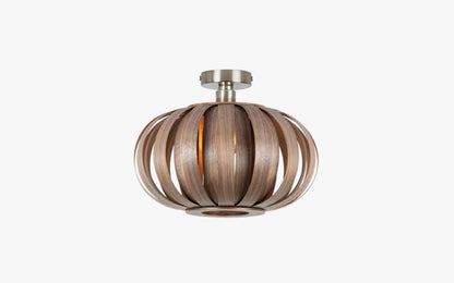 Urchin Small Flush Ceiling Light - oak wood