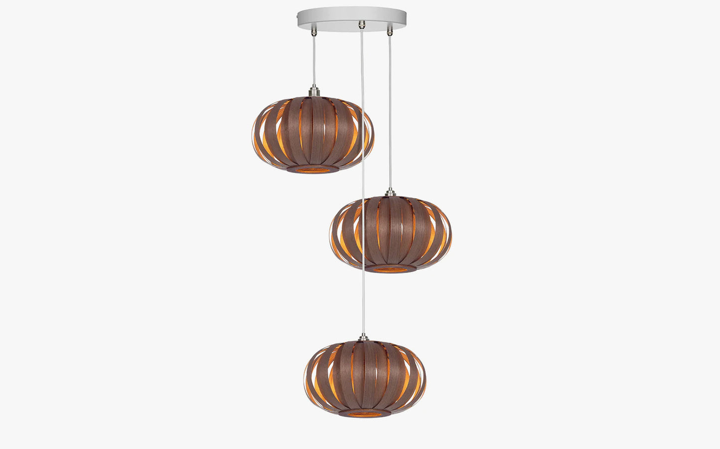 Urchin Pendant Small - Trio Cluster - oak wood