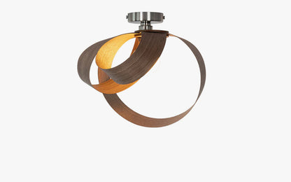 Verso Small Flush Ceiling Light - wood
