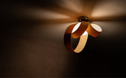 Verso Small Flush Ceiling Light - wood