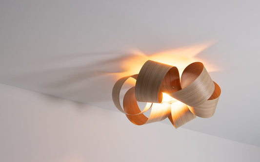 Drift Flush Ceiling Light - oak wood