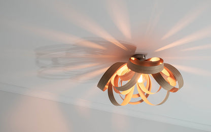 Skipper Flush Ceiling Light - oak wood