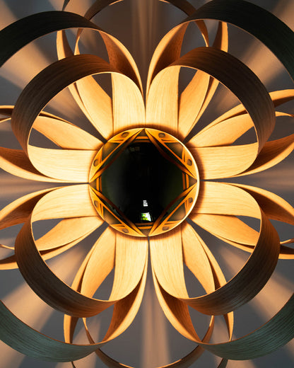 Skipper Small Flush Ceiling Light - oak wood